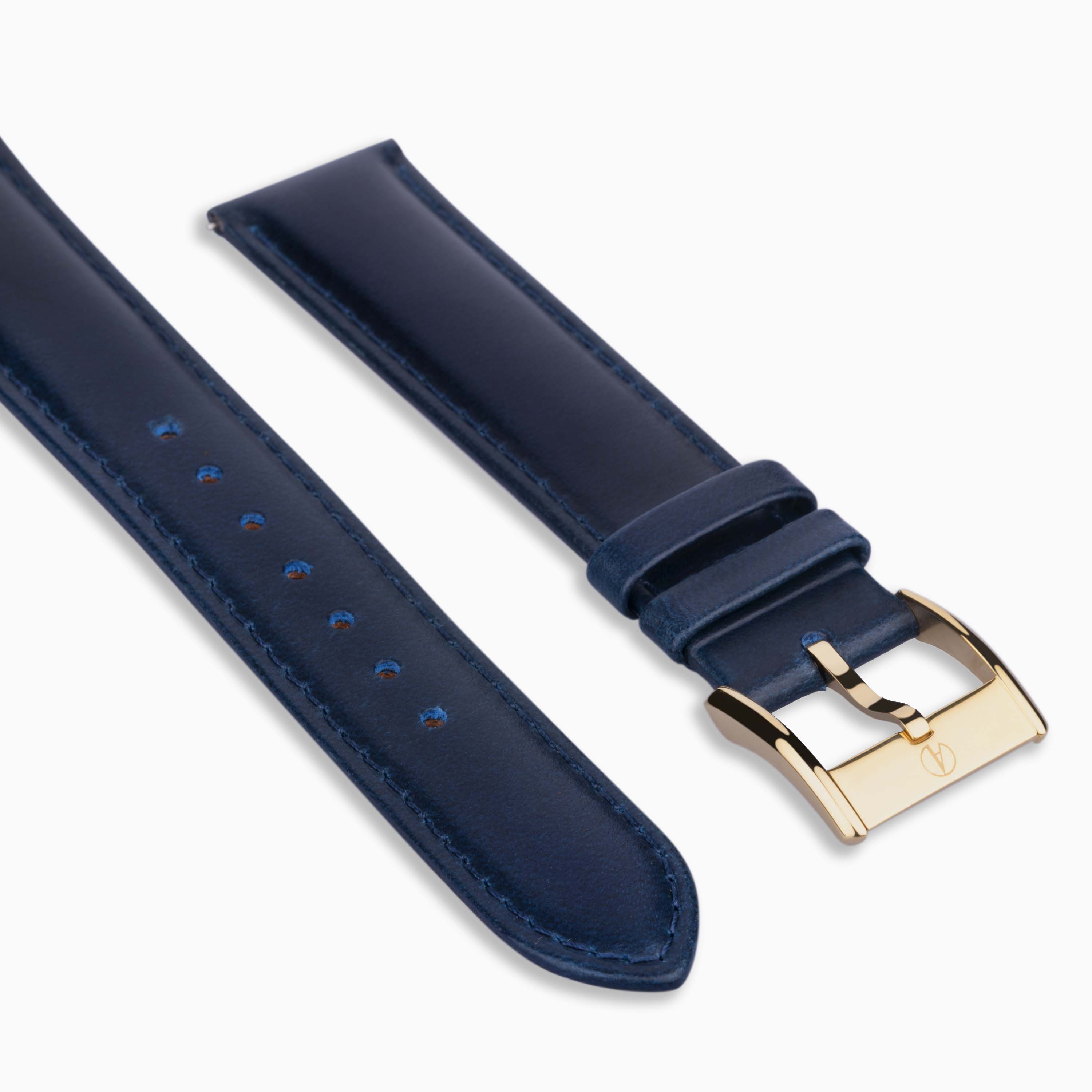 Classic Navy Leather 20mm Strap